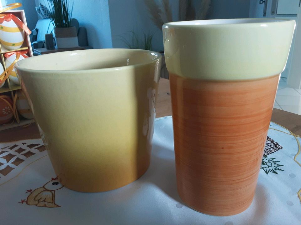 Osterdeko Vase Übertopf Keramikeier Hase in Zeitz