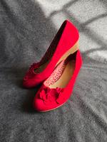 Keilabsatz Ballerina Rot Blumen 42 Bayern - Scheßlitz Vorschau