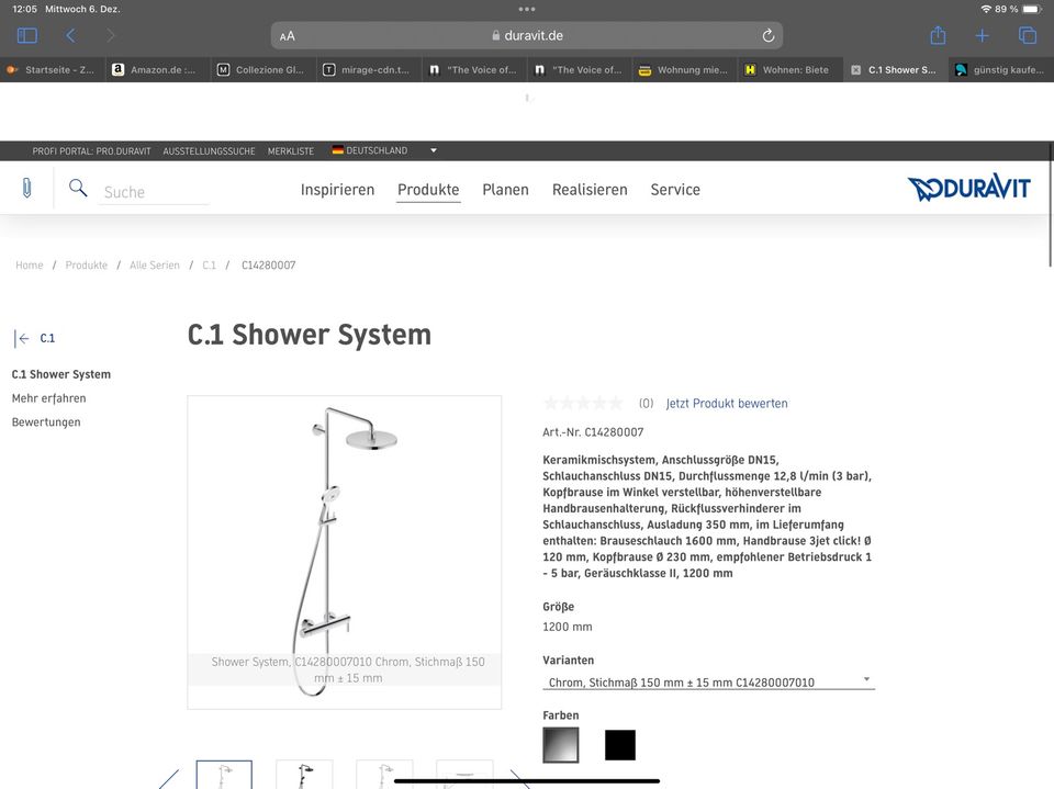 Duravit C1 Shower-Duschsystem in Igel