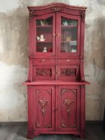 ⚜️Vitrine Shabby Chic Buffet Schrank Rot Gold Kunst Antik⚜️ Essen-West - Holsterhausen Vorschau