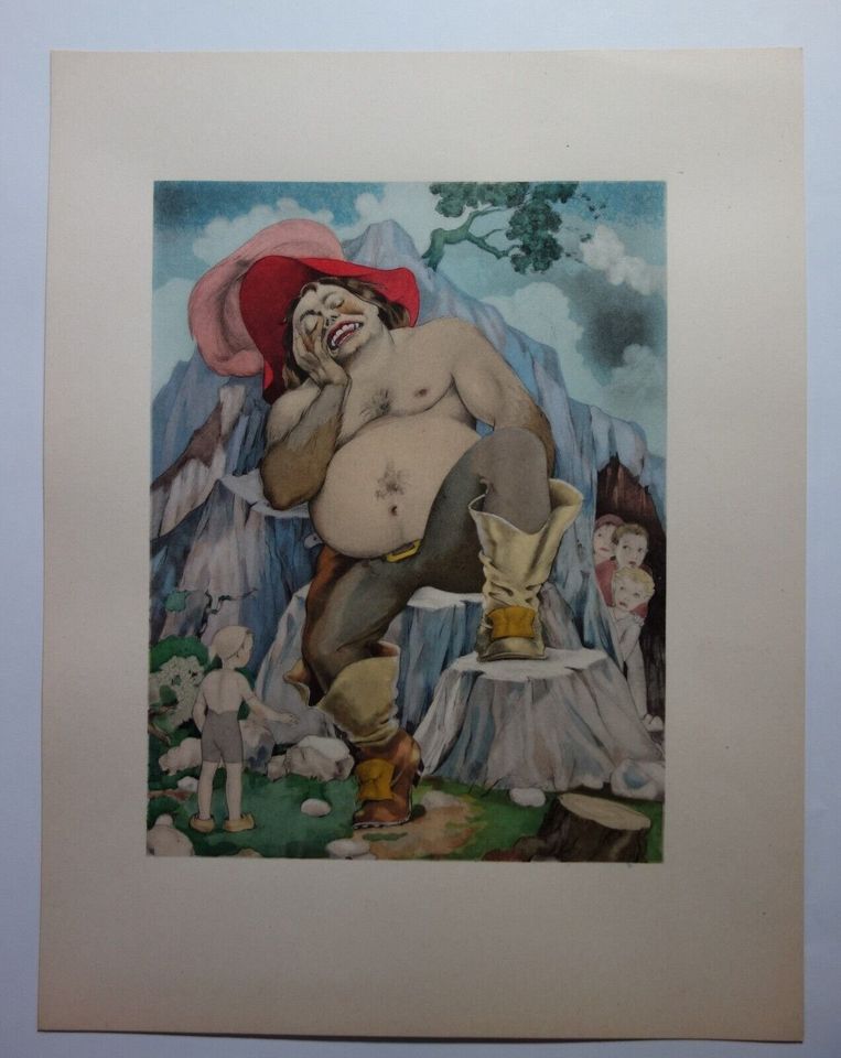Alte Lithographie ART DECO "Umberto BRUNELLESCHI" (1879-1949) in Gelnhausen