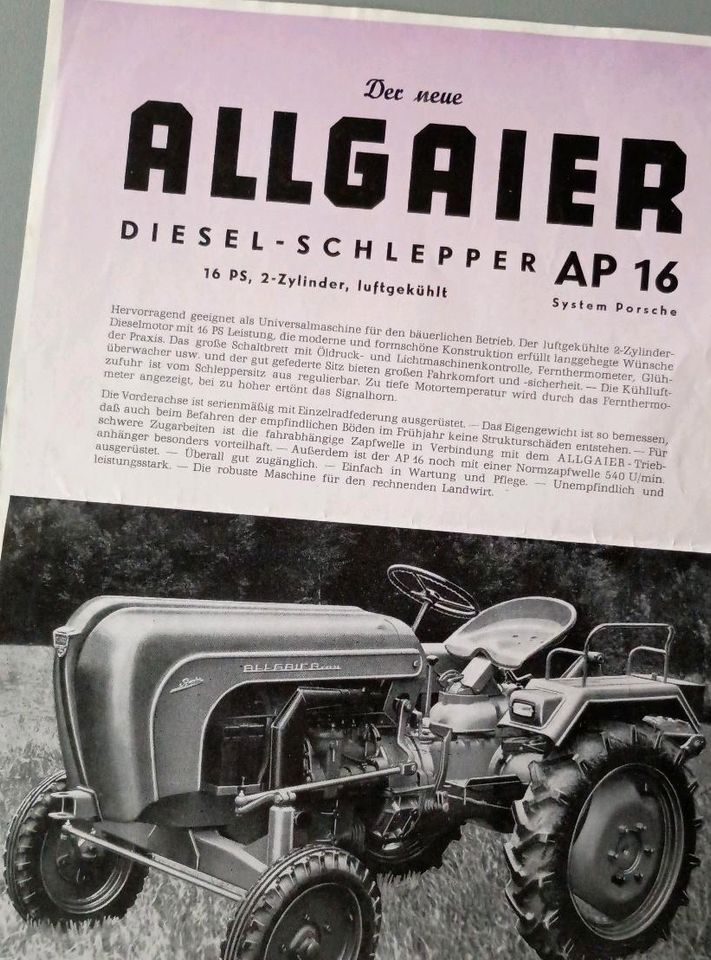 Allgaier-Porsche AP16 Prospekt 1954 in Wolfegg