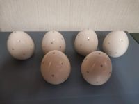 Porzellan Eier 6 er Set weiss mit grauen Punkten Neuwertig Thüringen - Dingelstädt Vorschau