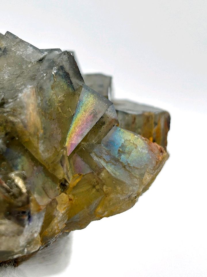 Fluorit zonar mit Irideszenz, Niederschlag, Mineraliensammlung in Ahrensburg