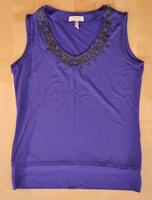 Escada Modal Tank-Top Shirt Metallkette S 36 blau-lila Bayern - Dietramszell Vorschau