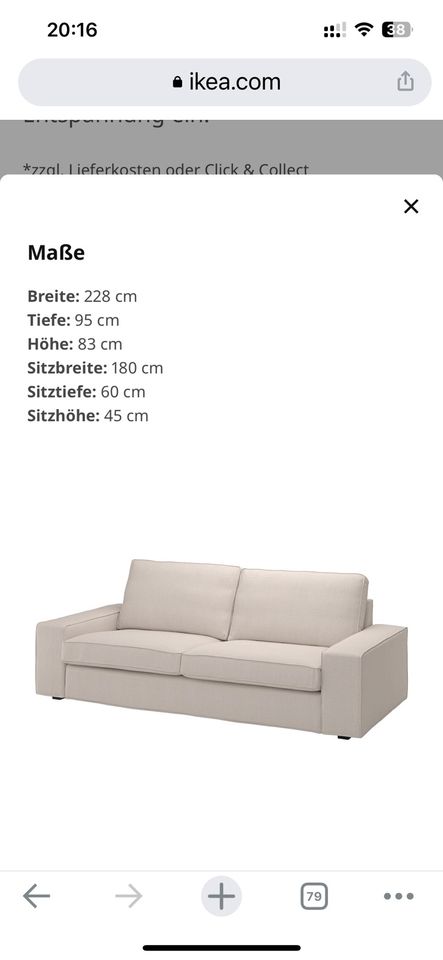 Ikea Couch Kivic in Neuburg a.d. Donau