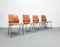 1/40 Dänische Teak Sitzschale Vintage Stapel Stühle Chairs Chrom Mitte - Tiergarten Vorschau
