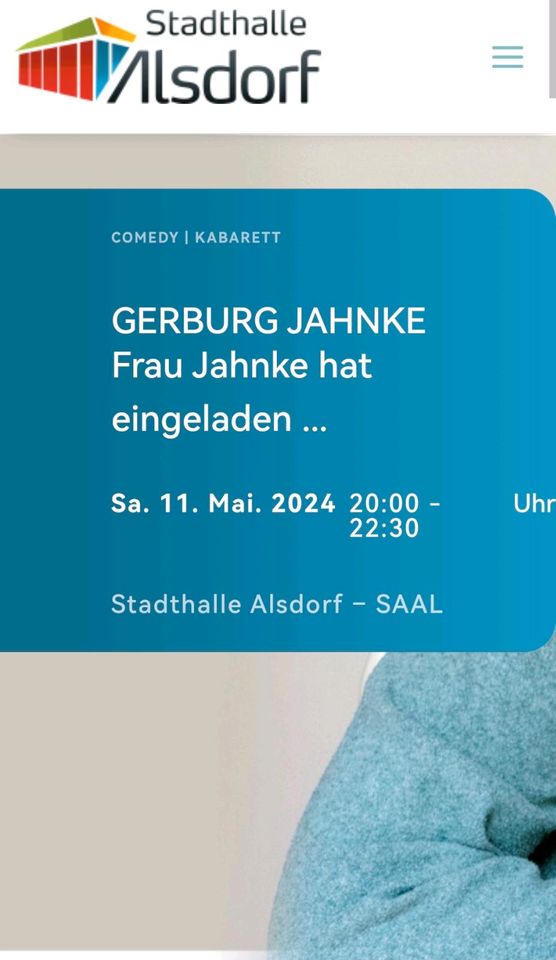 Geburg Jahnke 2x Tickets in Alsdorf in Herzogenrath