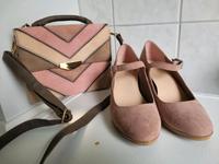 Pumps Gr. 38, altrosa mit passender Tasche Niedersachsen - Himmelpforten Vorschau
