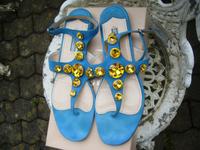 PRADA, flache Sandalen, Zehentreter, blau, Glitzer - Steine, 41 Nordrhein-Westfalen - Eitorf Vorschau