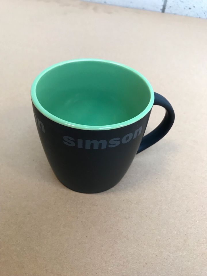 Simson Tasse Fanartikel SIMSON Schwarz Blau Gelb Grün Versand NEU in Calbe (Saale)