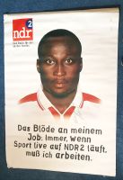 NDR2 Plakat: HSV Spieler Anthony Yeboah ca 170cm x 120 cm Wandsbek - Hamburg Hummelsbüttel  Vorschau