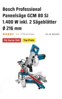 Bosch Professional Paneelsäge GCM 80 SJ , inkl. 2 Sägeblätter Nordrhein-Westfalen - Düren Vorschau