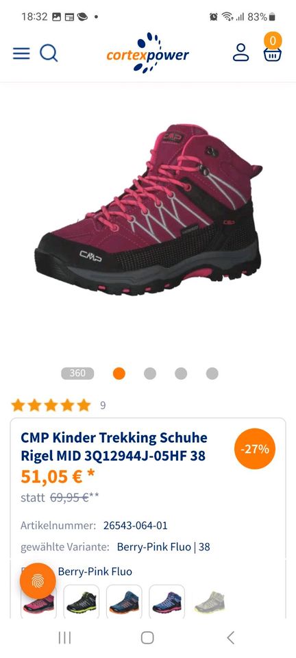 CMP Wandern Wanderschuhe schuhe Trekking wasserdicht Gr. 32 in Netzschkau