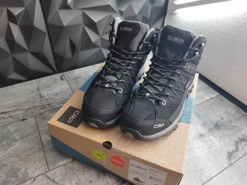 CMP Wanderschuhe Herren Gr. 41 schwarz Leder in Alsdorf