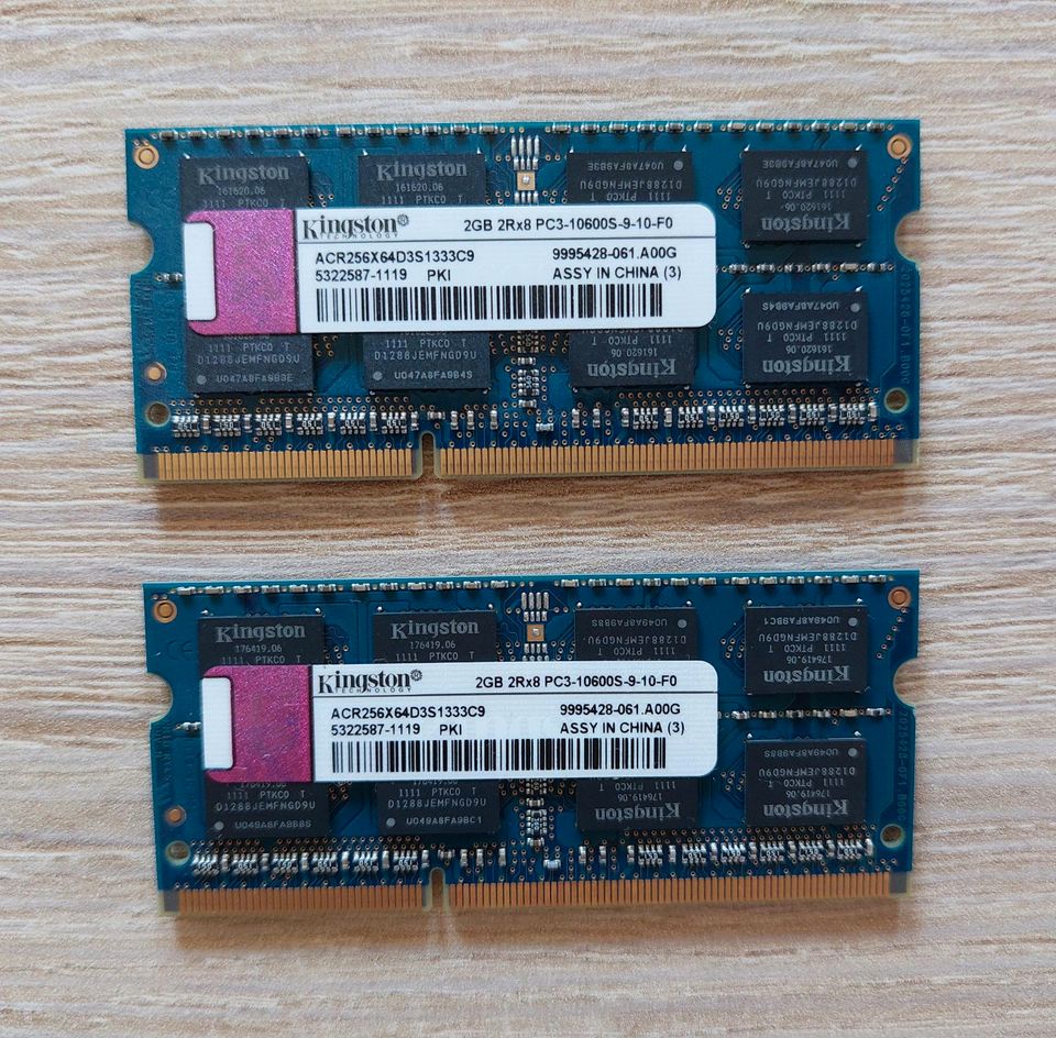 DDR3-Memory-RAM 2x2GB (Kingston ACR256X64D3S1333C9) in Ludwigshafen