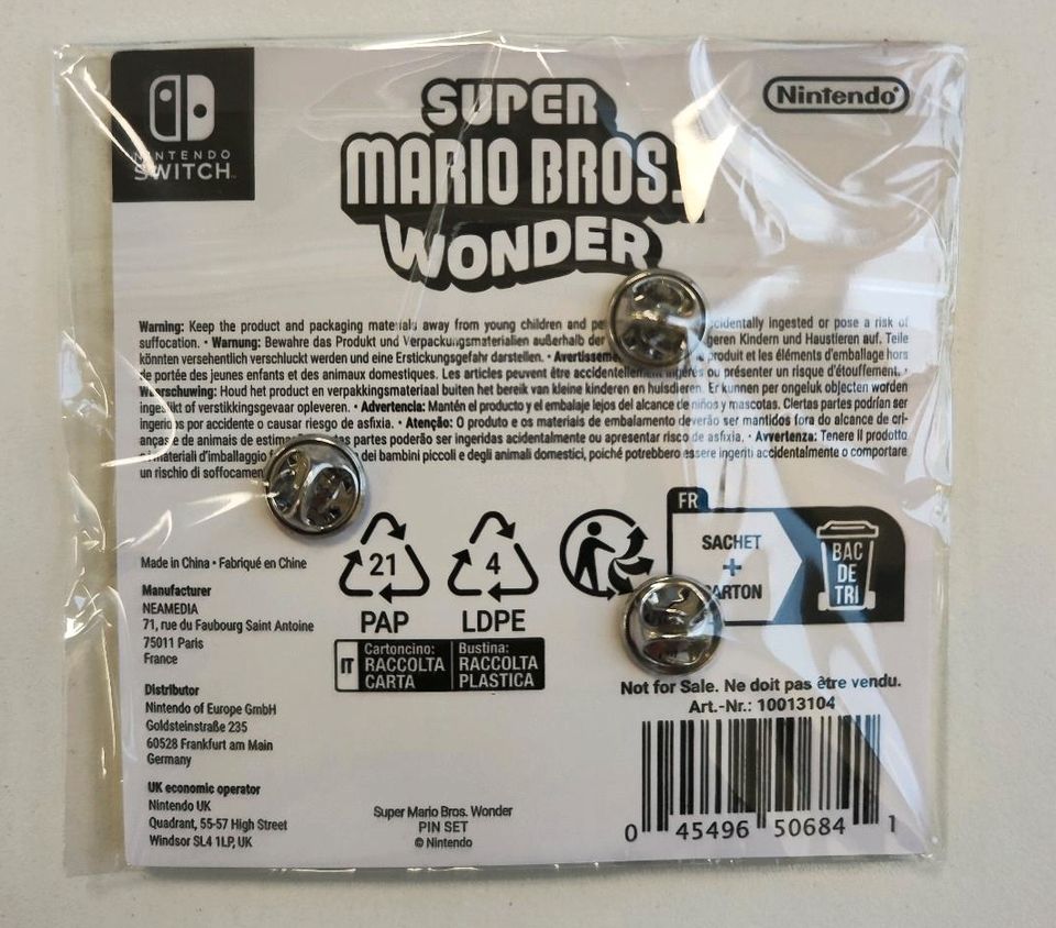 Super Mario Bros, Wonder Pin-Set Nintendo Switch Zubehör NEU&OVP in Berlin