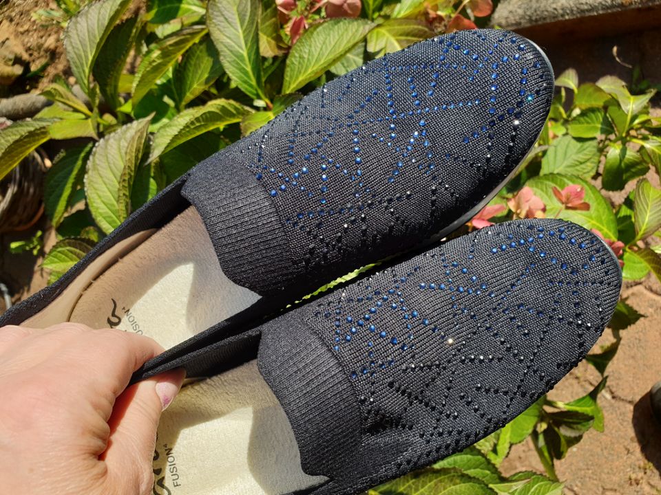 ara - Slipper Stretch Gr. 38 Blau Glitzer - Neu! in Flieden