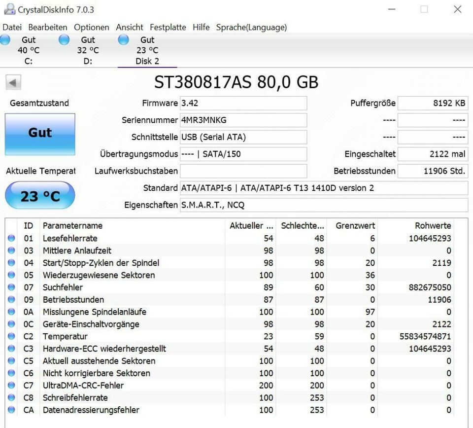 Seagate Barracuda SATA HDD Festplatte 3,5-Zoll, 80GB in Berlin