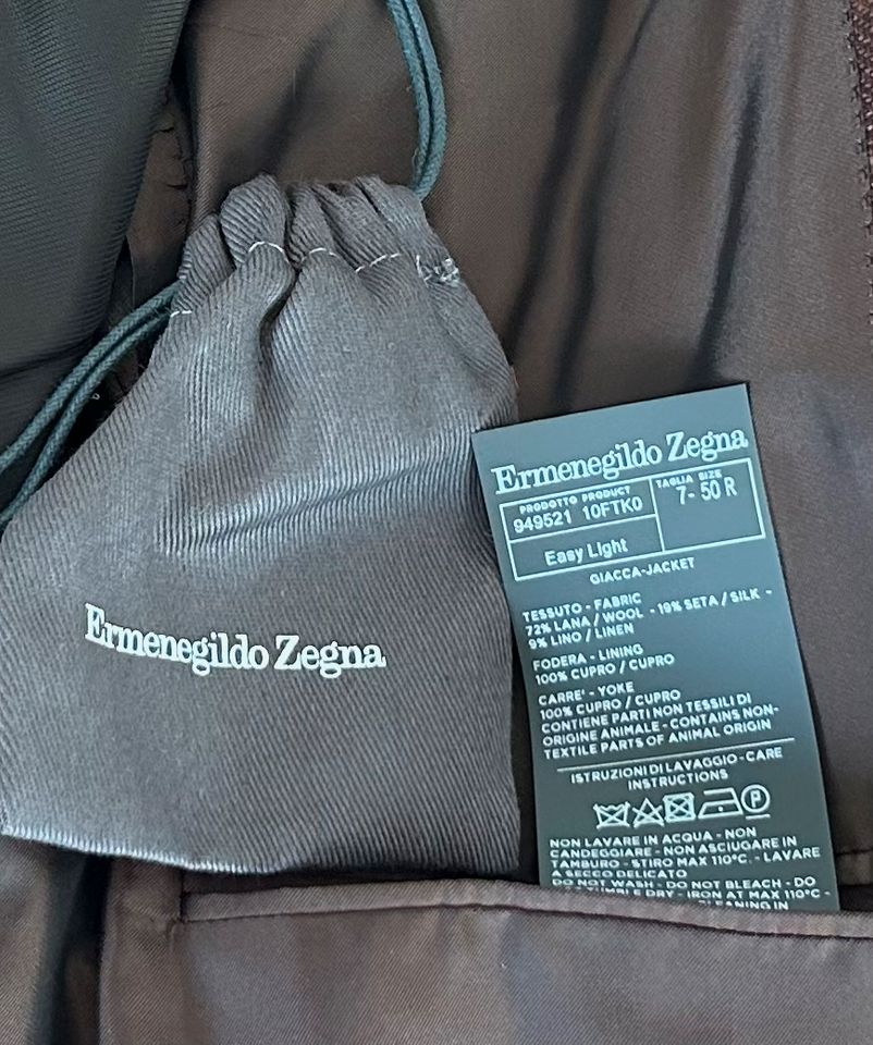 Zegna, Sakko, Braun, 50, Wolle/Seide/Leinen, Neu, € 2.500,- in Ratingen