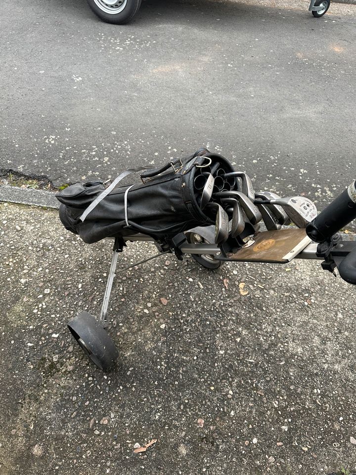 Verschiedene Golfschläger Golfbag Trolly in Mörfelden-Walldorf