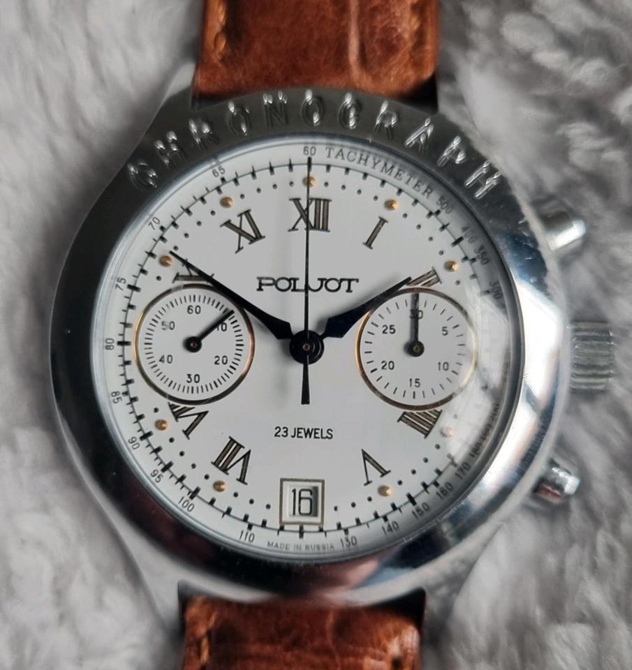Poljot Chronograph 3133 russische Uhr mit Handaufzug und Datum in Bremen