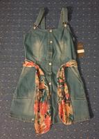 OVP Neu Kleid Jeanskleid Latzkleid mit Stoffgürtel Blumen Muster Bremen - Vegesack Vorschau