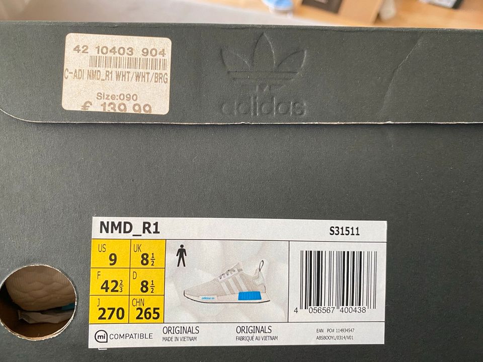 Adidas NMD R1 exklusiven Farbe Bright Cyan Gr. 42 2/3 Schuhe in Weinstadt