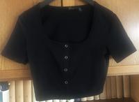 bauchfreies Top Shirt + Knopfleiste schwarz Gr. XS = 34 Schleswig-Holstein - Bad Oldesloe Vorschau