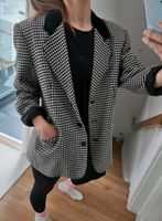 Blazer Jacke M 38 44 Twill Oversize Vintage schwarz weiß Wolle Berlin - Rudow Vorschau