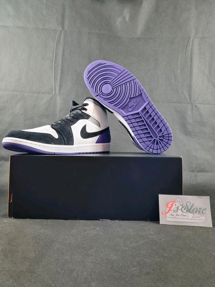 **NEU**|Nike Air Jordan 1 Mid SE|White/Court Purple-Black|Gr.49,5 in Frechen