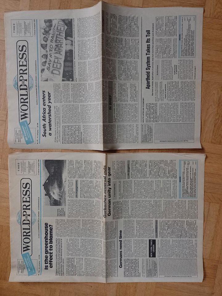 Englische Zeitung Schule World and press Nov 1989 bis Feb 1990 in Stephanskirchen