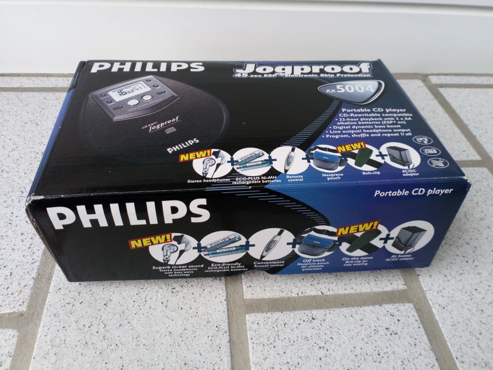 Philips Jogproof AX5004 Portabler CD-Player mit Zubehör mit OVP F in Nassau