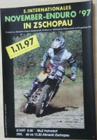 Plakat "November-Enduro" ZSCHOPAU 1997 -laminiert in A2 Sachsen - Großolbersdorf Vorschau