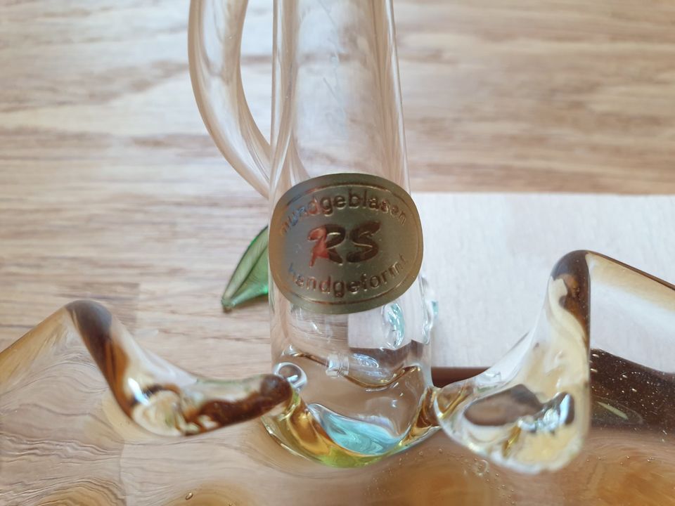 schön verzierte Glas Schale für Teelicht zum Aufhängen Handarbeit in Forchheim