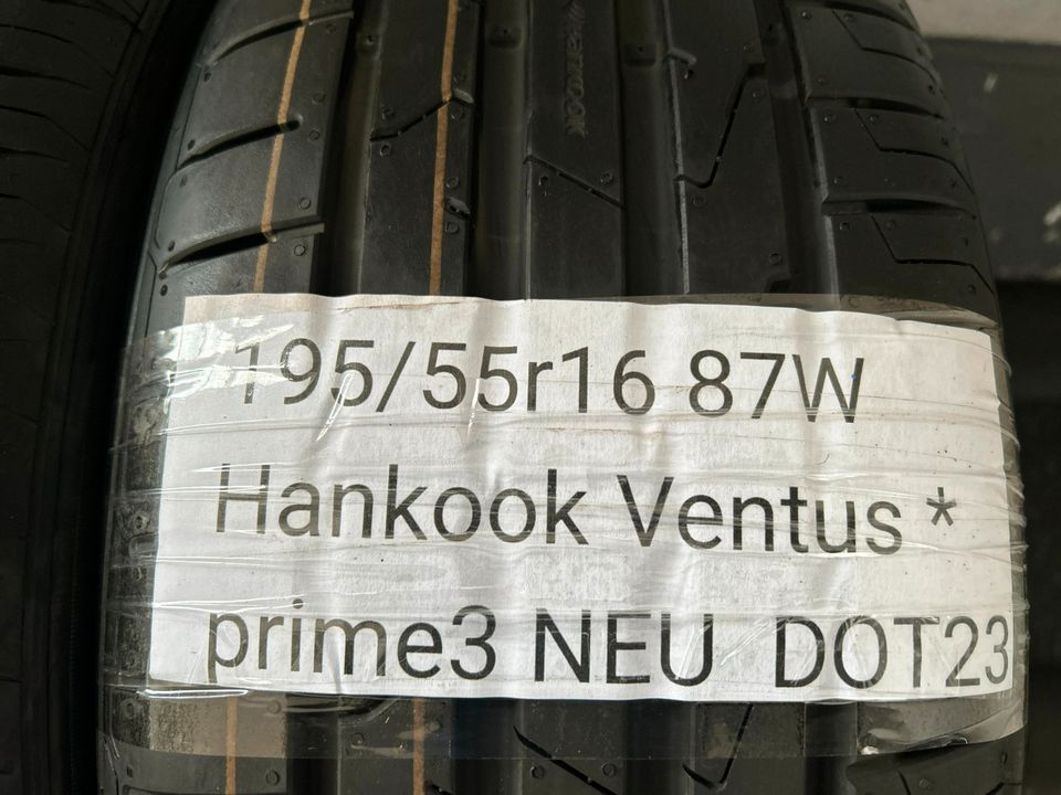 2x Sommerreifen Hankook 195/55 R16 87W (*) inkl. Montage in Burgwald