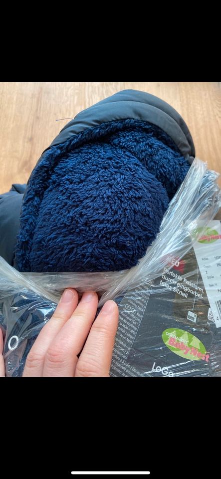 Odenwälder BabyNest LoGo NEU Fußsack groß blau teddykuschelfell in Freising