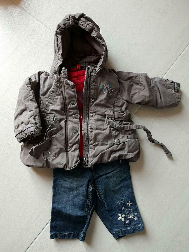 5tlgs Esprit Baby Set Gr 56 Winterjacke-Hose-Leggings-Shirt-Body in Pollenfeld