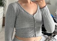 SHEIN Rippenstrick Tshirt mit knöpfen Schleswig-Holstein - Plön  Vorschau