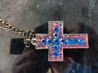 Kreuz Kette pink blau rosa emo gothic punk kette Dortmund - Hombruch Vorschau