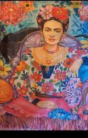 frida kahlo ❤️ viskoseschal Frankfurt am Main - Nordend Vorschau