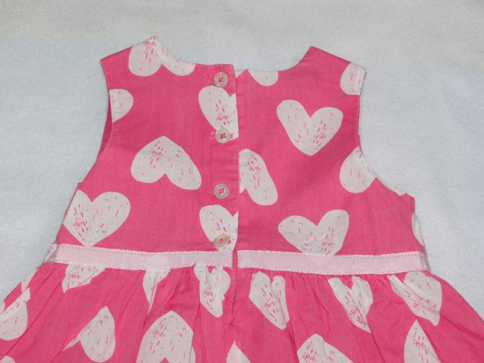 Sommerkleid pink Herzen weiß Gr. 80 sehr guter Zustand 100% Baumw in Haan