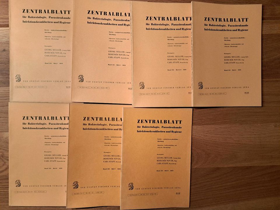 Zentralblatt für Bakteriologie, Parasiten. Band 124 Heft 1-8 1970 in Marsberg
