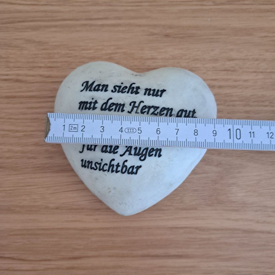 Deko Stein mit Spruch, Herz mit Spruch Glück in Bayern Bodenwöhr
