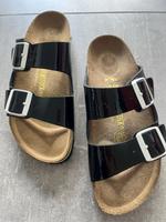 Birkenstock Arizona Gr.38, Naturleder, schwarz, Lack Saarland - Ottweiler Vorschau