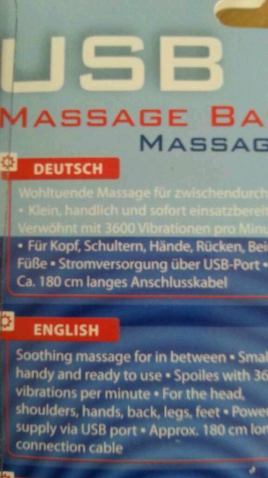 USB Massage Ball für Hände und Halswirbel in Rosenberg