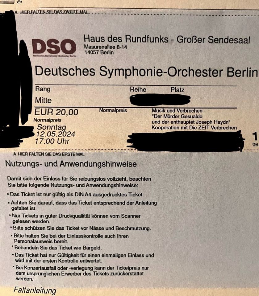 Zeit Verbrechen im Deutschen Symphonie Orchester Berlin am 12.05 in Hildesheim