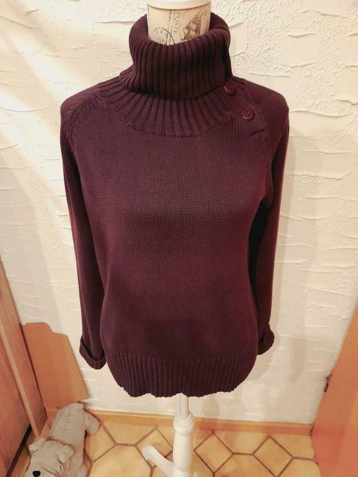 Gr.L Pullover Rollkragen Violett lila Strick warm winter schick in Treuchtlingen