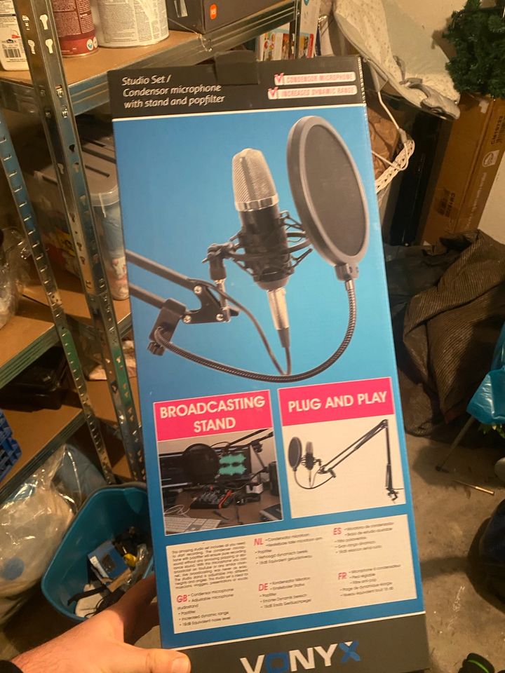 2 Stücke VONYX Studiomikrofon-Set mit verstellbarem Arm in Gomaringen