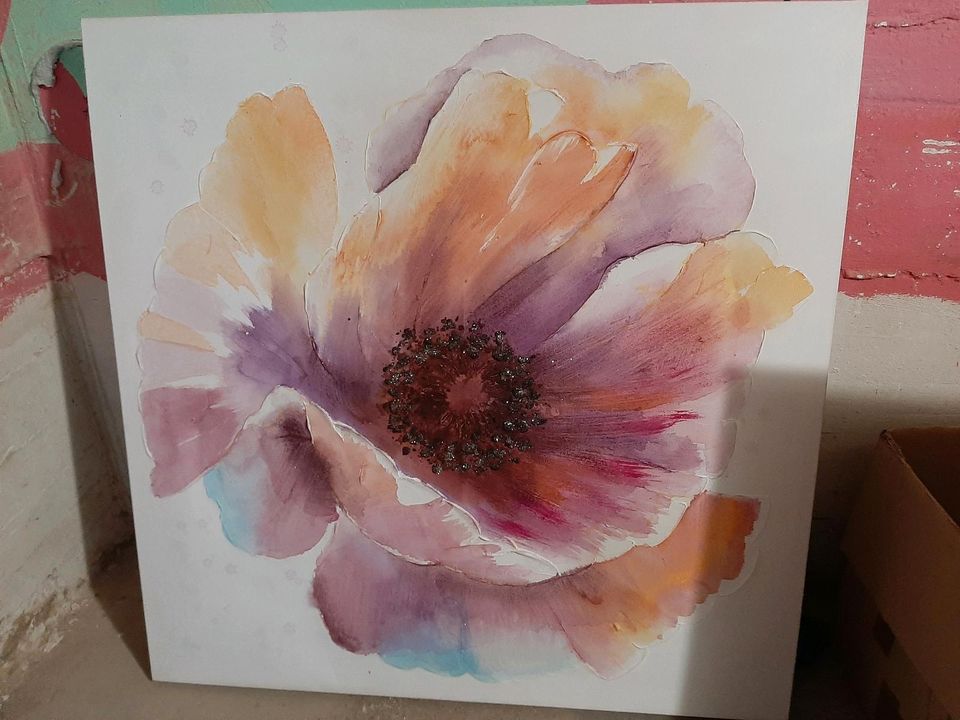 NEU!!! Bild mit Blume Acryl Gemälde original in Dormagen